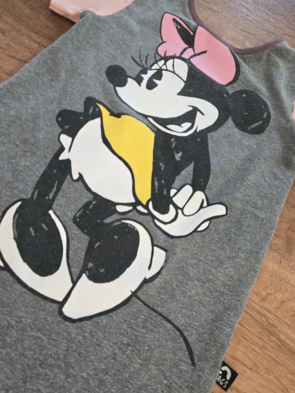 Rags Disney Minnie Mouse Gray, Pink & Yellow Kids One-Piece Bodysuit 18-24m